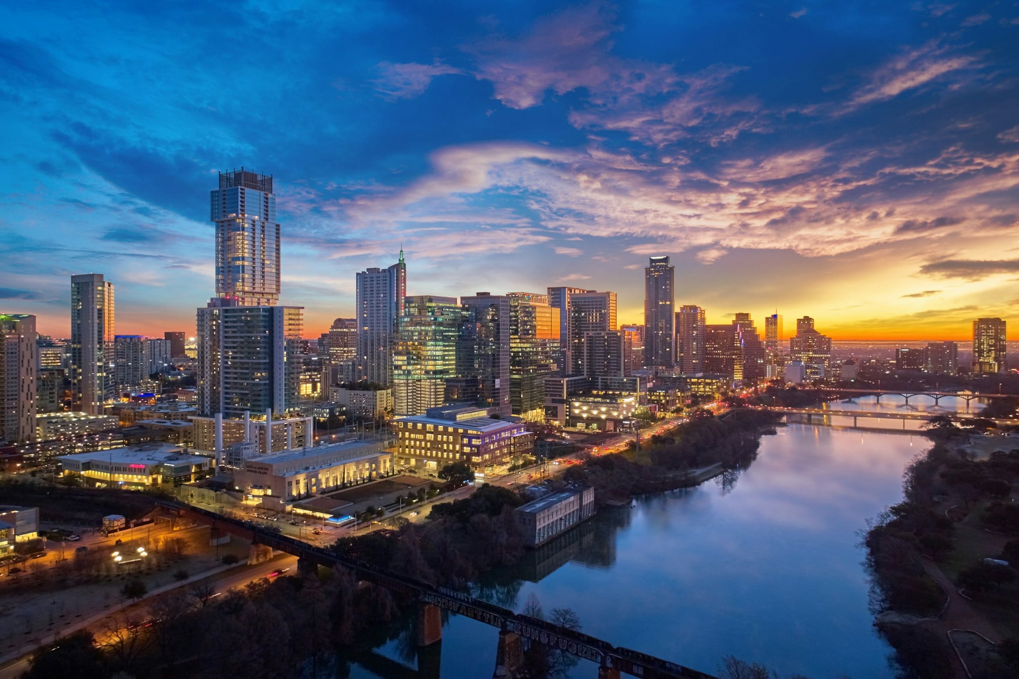Austin, Texas skyline at dusk